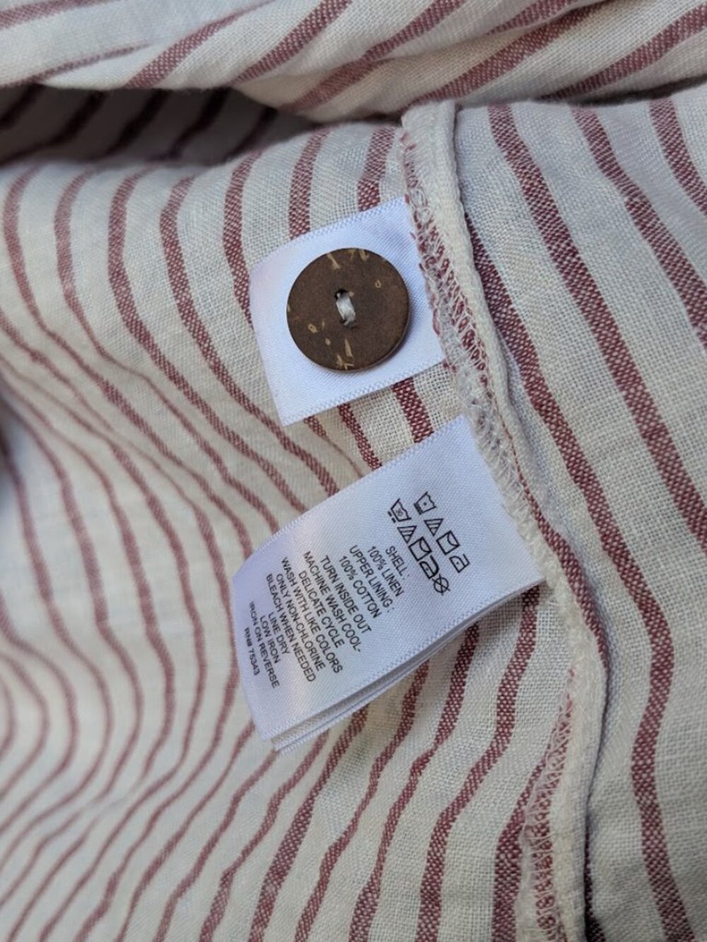 Artisan NY Linen Jumper Dress Red White Stripes Button Front Lagen Look Sz:4 - Picture 8 of 14